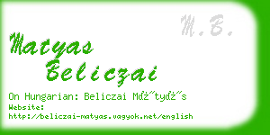 matyas beliczai business card